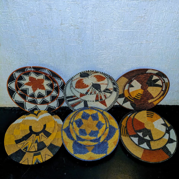Handcrafted Rwandan Kurukuta basket set – African woven baskets for wall décor, home styling, and eco-friendly gifts.